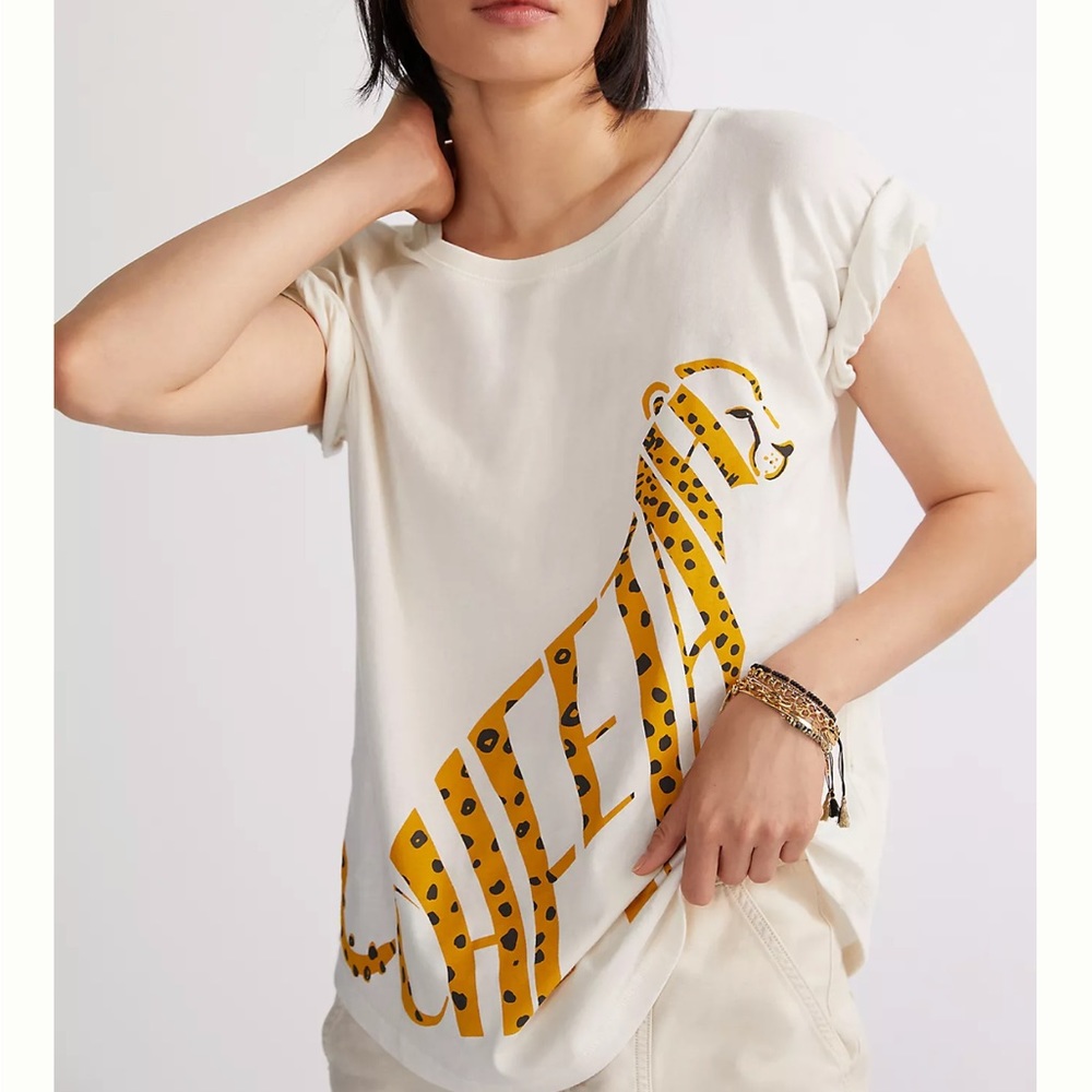 NWT Maeve Anthropologie Cheetah Tshirt